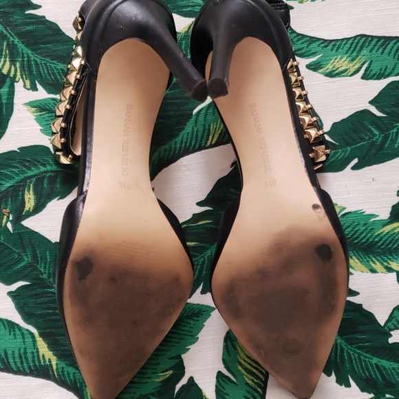 Banana Republic Black With Gold Stud Ankle Strap - Picture 4 of 4